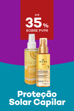 Cuidados de Prote&ccedil;&atilde;o Solar para o cabelo com destaque promocional at&eacute; 30% sobre pre&ccedil;o de Venda ao P&uacute;blico Recomendado